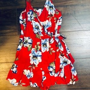 Red Floral Romper
